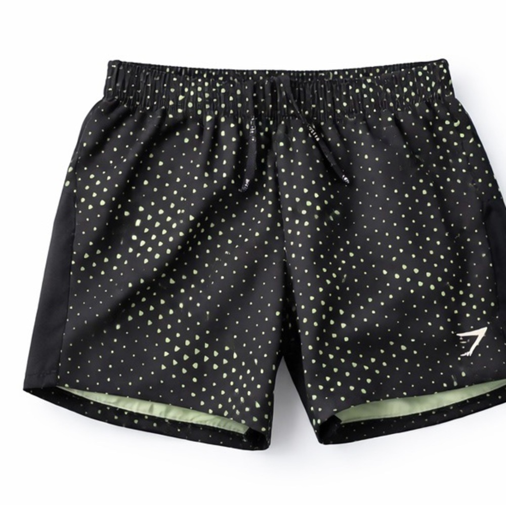 Gymshark Women’s Running Shorts Medium Black Green Pattern Athletic - Picture 11 of 11